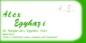 alex egyhazi business card